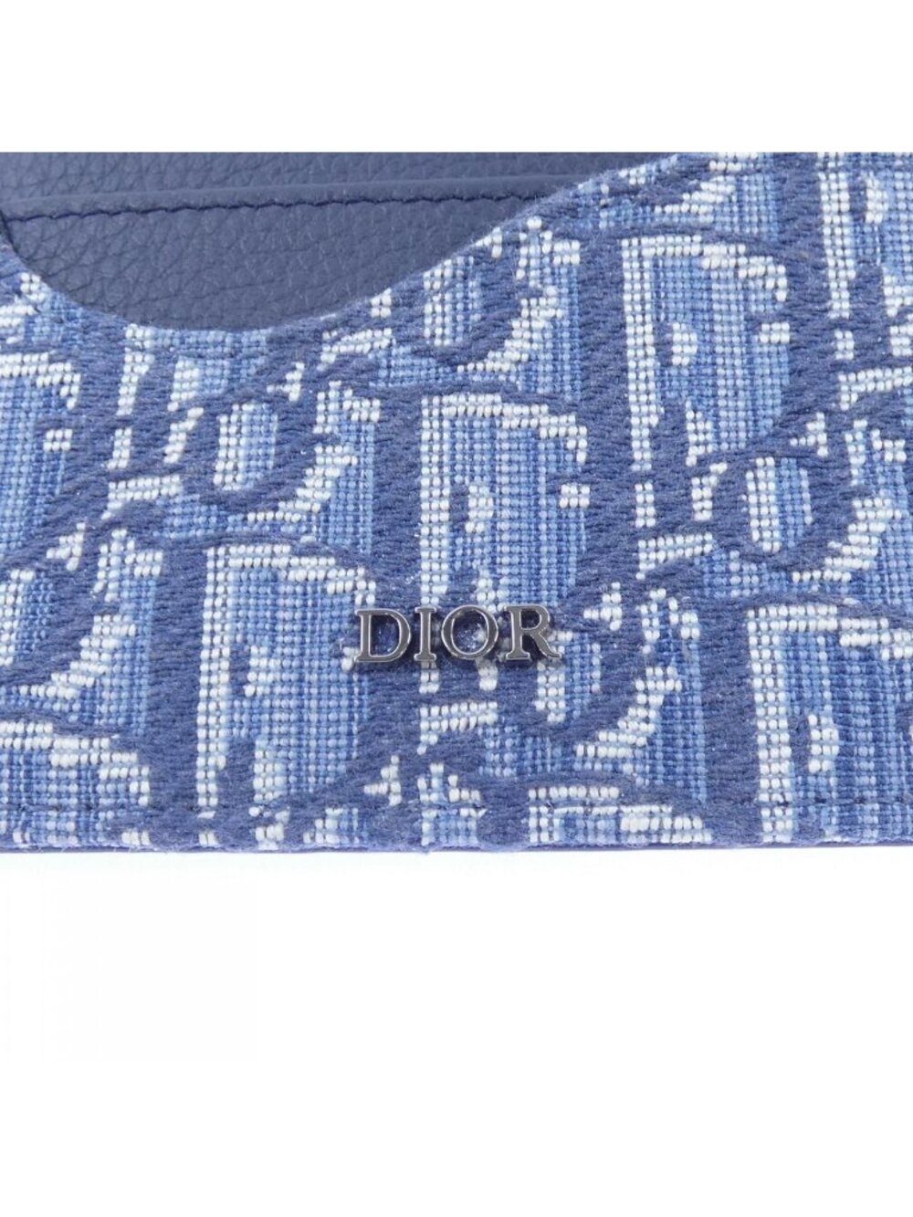 Dior Saddle Card Holder Blue Jacquard Case - Picture 3 of 4